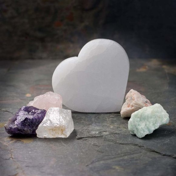Crystal Reiki Master Other - Happiness Crystal Set with Selenite Heart